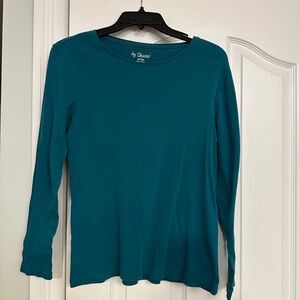 Chico's Teal Long Sleeve Cotton Top
